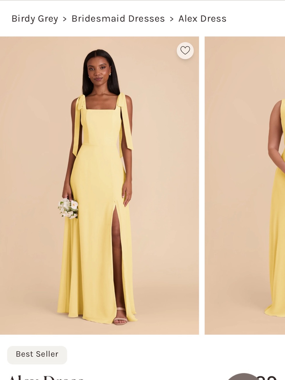 Birdy Grey Lemon Sorbet Chiffon Alex Maxi Dress with Tie Straps